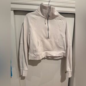Lululemon Scuba Oversized Funnel Neck Half Zip White M/L Medium/Large Great